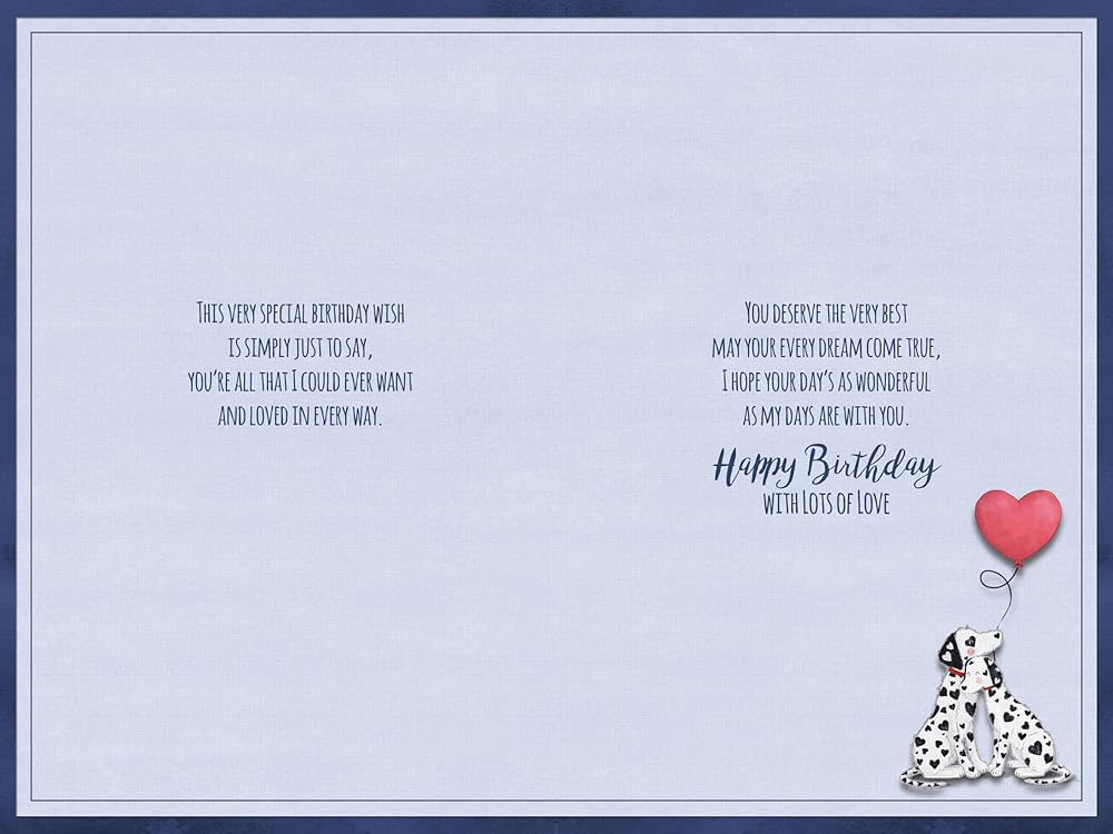 Dalmatians And Balloons To The One I Love Birthday Card