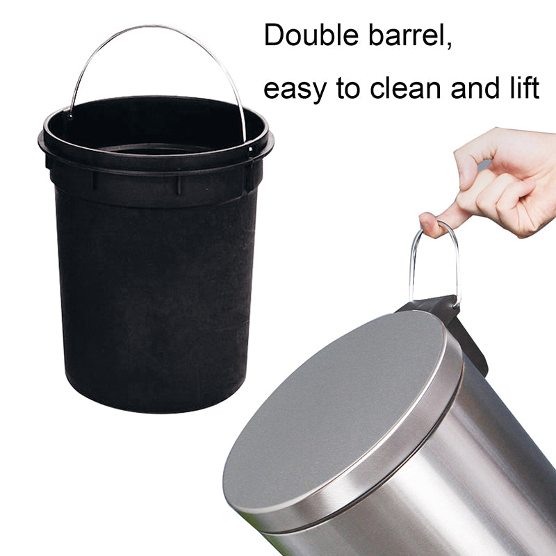 Silver Metal Wastebin 5L