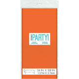 Pumpkin Orange Solid Rectangular Plastic Table Cover, 54"x108"