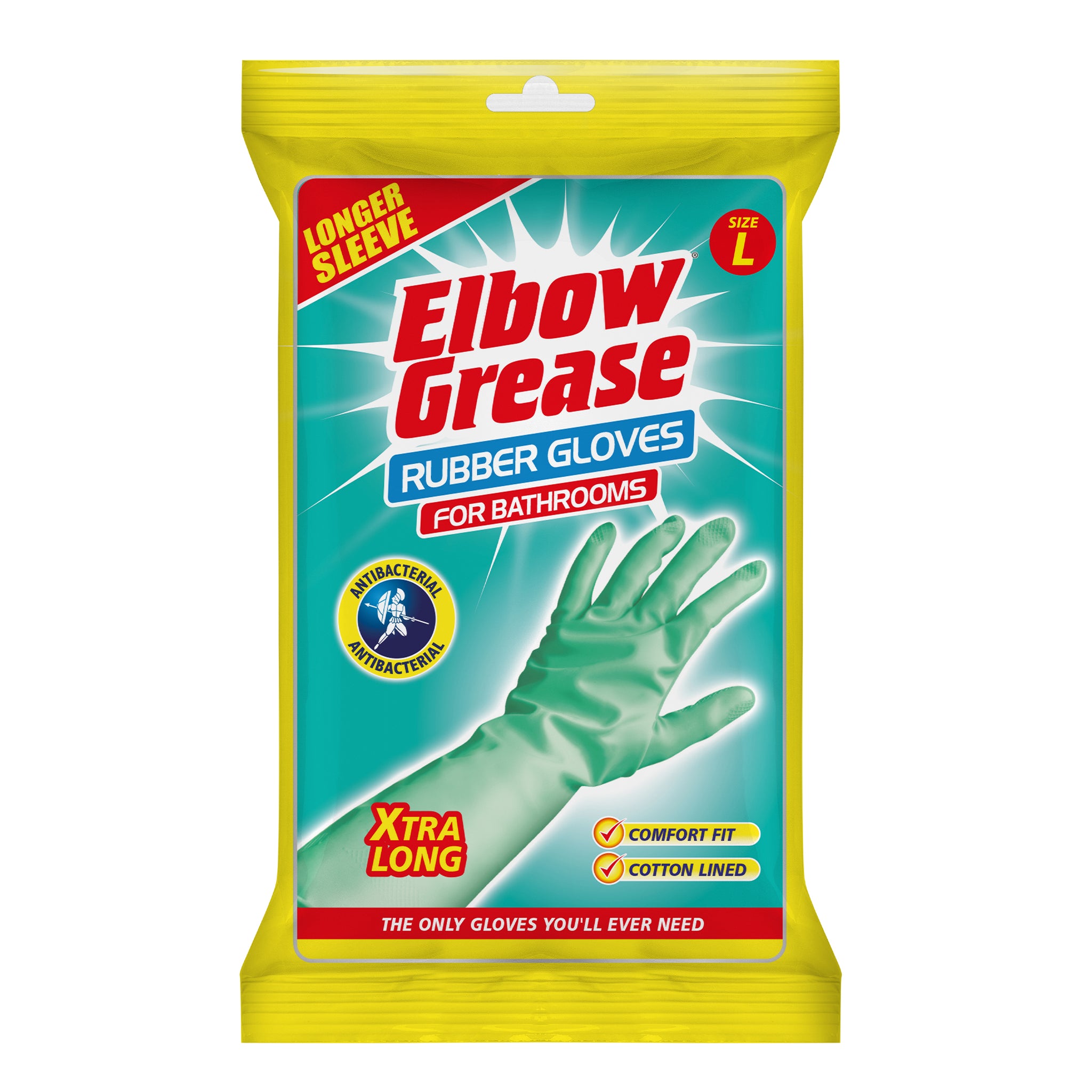 Single Elbow Grease Antibacterial Large Size Bathroom Cleaning Gloves