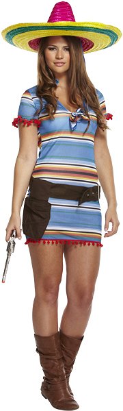 Mexican Woman (One Size) Adult Fancy Dress Costume {DC}