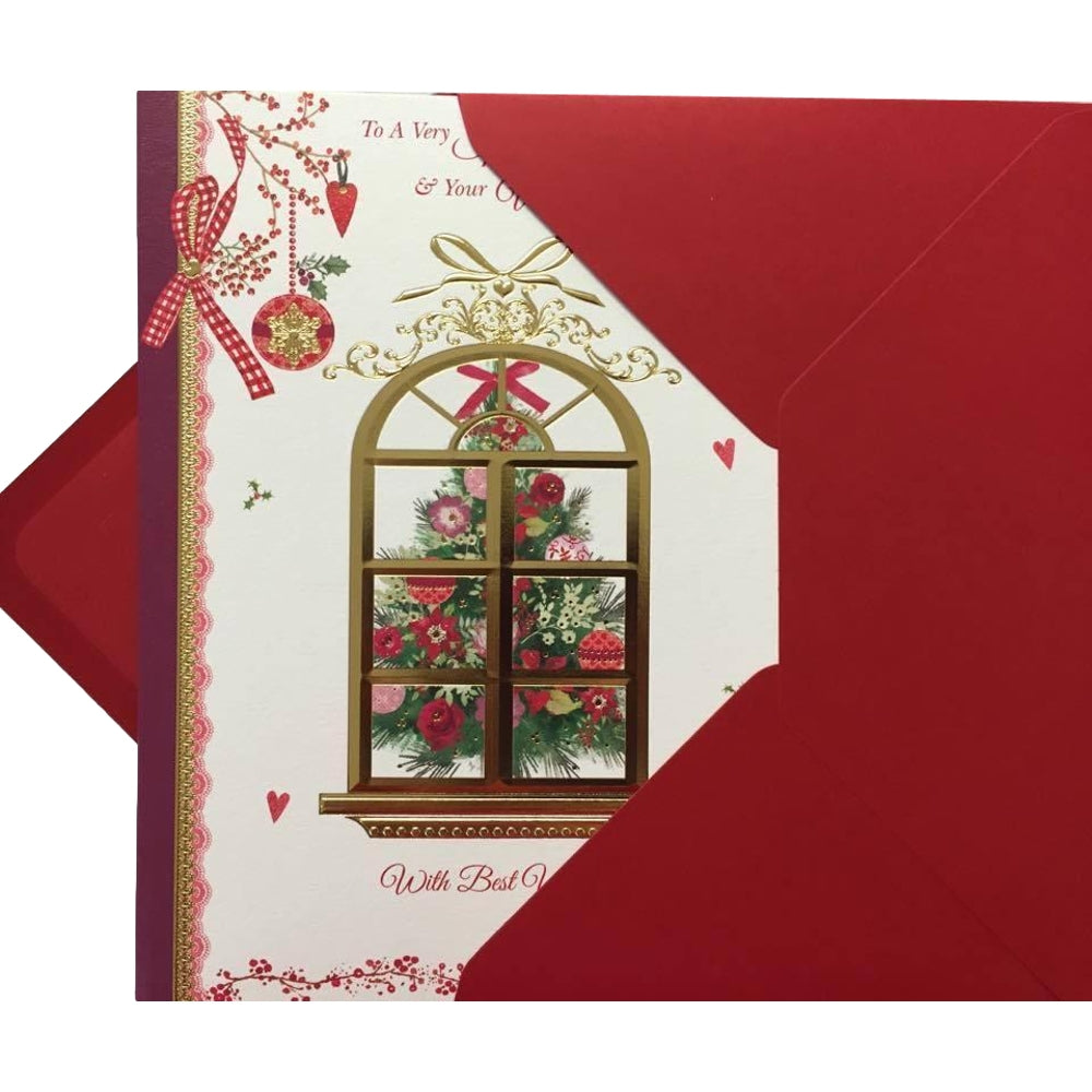 Traditional Mum and Partner Christmas Card 