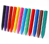Pack of 12 Assorted Colour Triangular Plastic Crayons