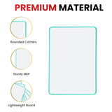 A4 Double Sided Magnetic Erasable MDF Plain Whiteboard With Dark Blue Border