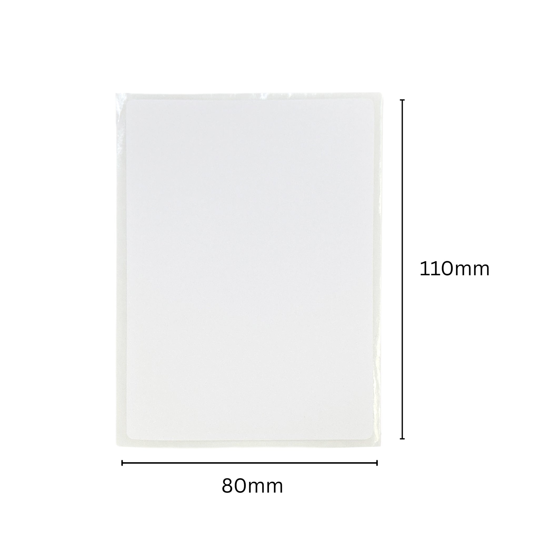 Pack of 7 White 80x110mm Rectangular Labels - Adhesive Stickers