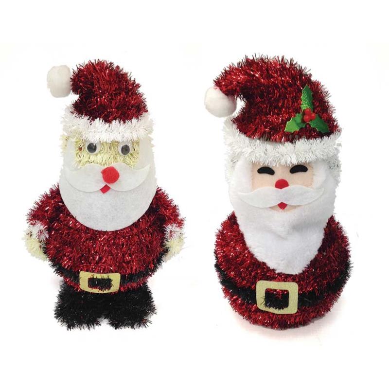 Large Santa Christmas Tinsel Decoration Single