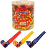 Pack of 8 Party Time Jazzy Design Blowout 4cm (Assorted colours) {DC}