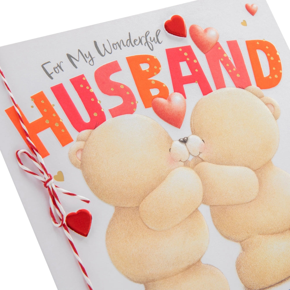 Forever Friends Kissing Bears My Wonderful Husband Valentine's Day Card