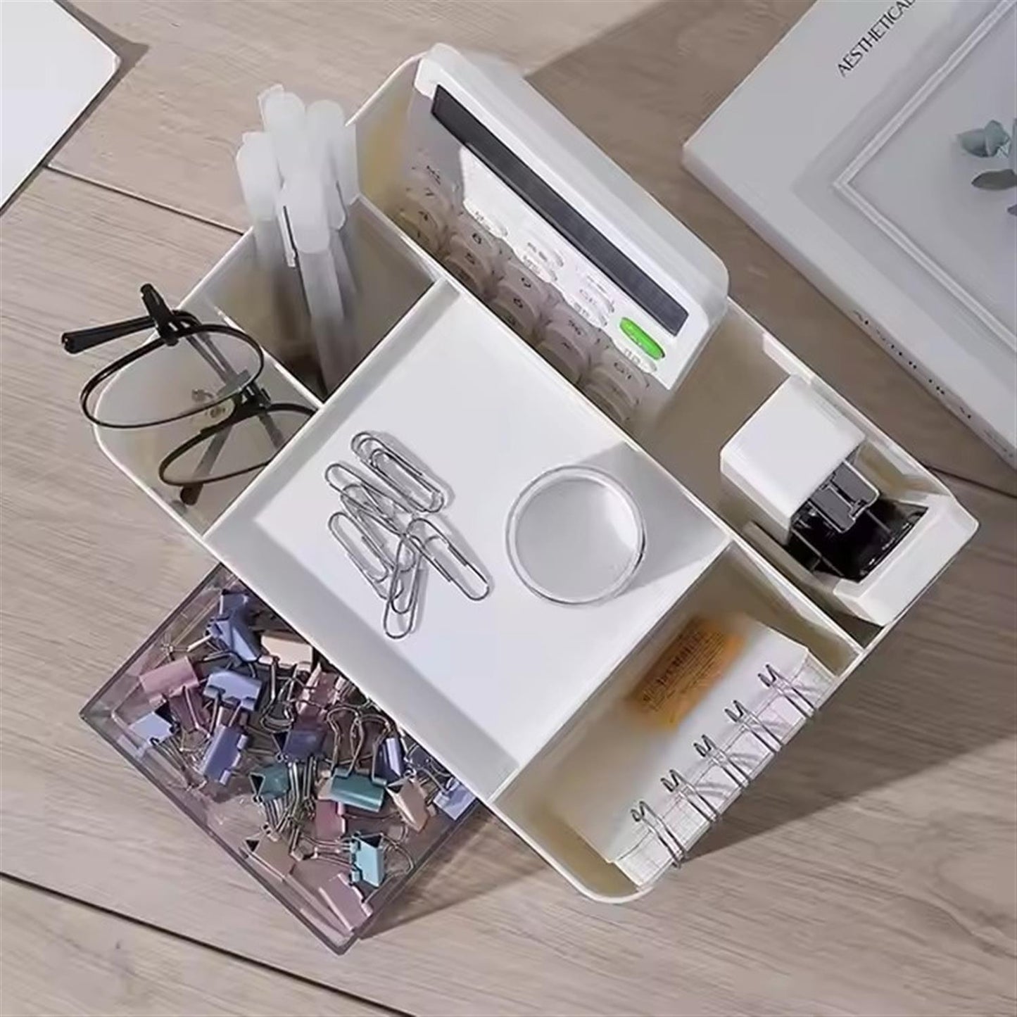 Desk Organizer Plastic Storage Box 14 x 10 x 19.5cm
