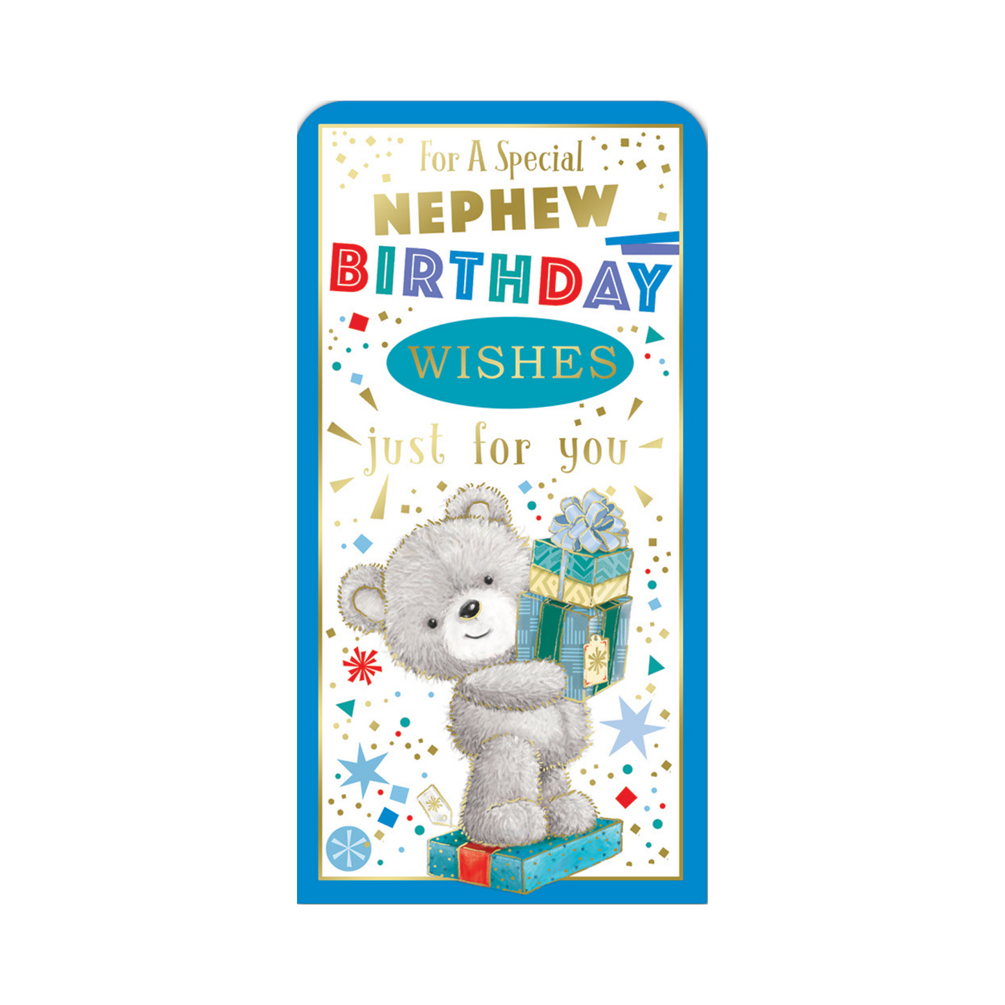 For a Special Nephew Teddy Design Birthday Luxury Gift Money Wallet Card