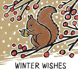 Pack of 10 Woodland Animals Design Square Christmas Cards With Envelopes