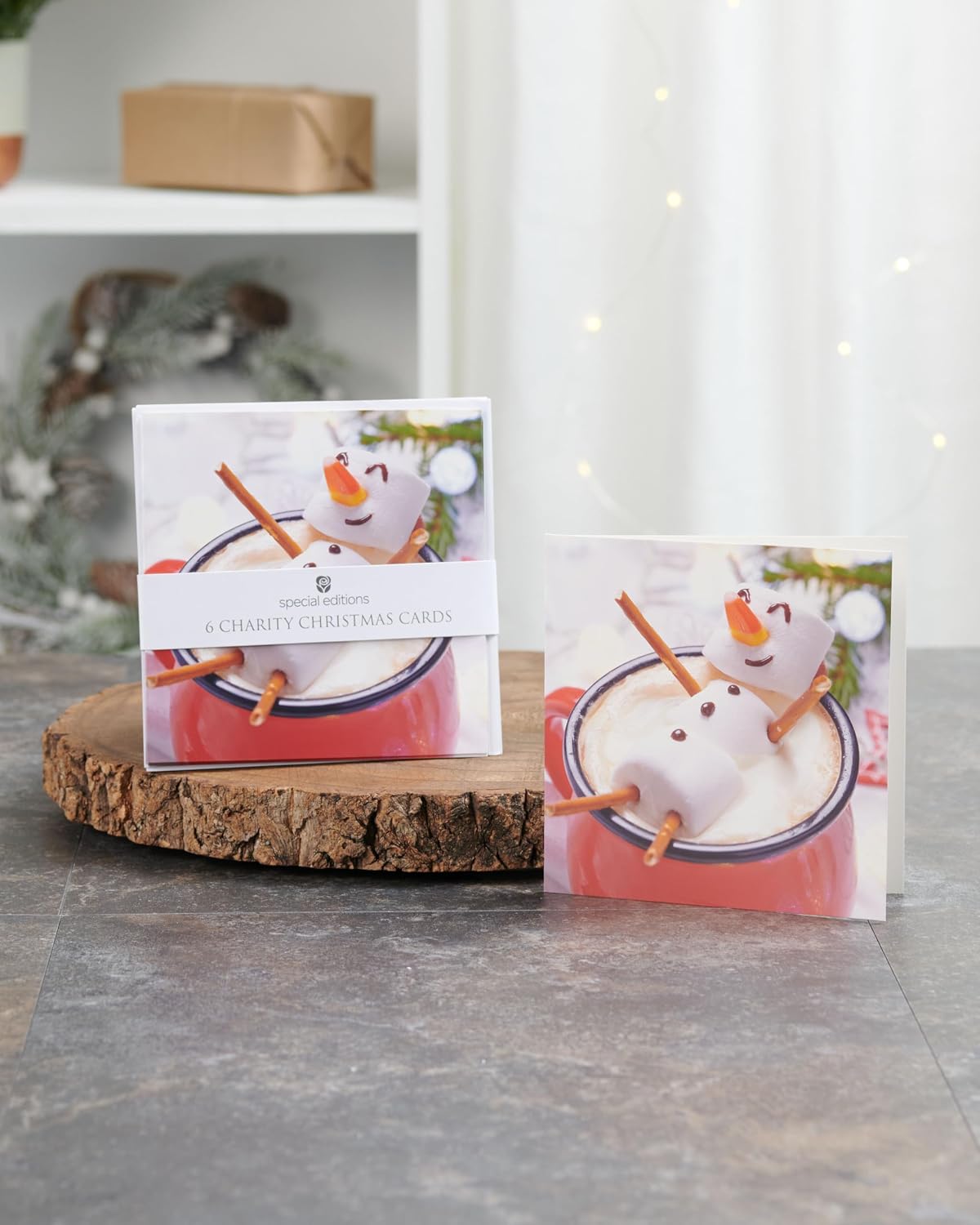 Pack of 6 Marshmallow Snowman Charity Christmas Cards