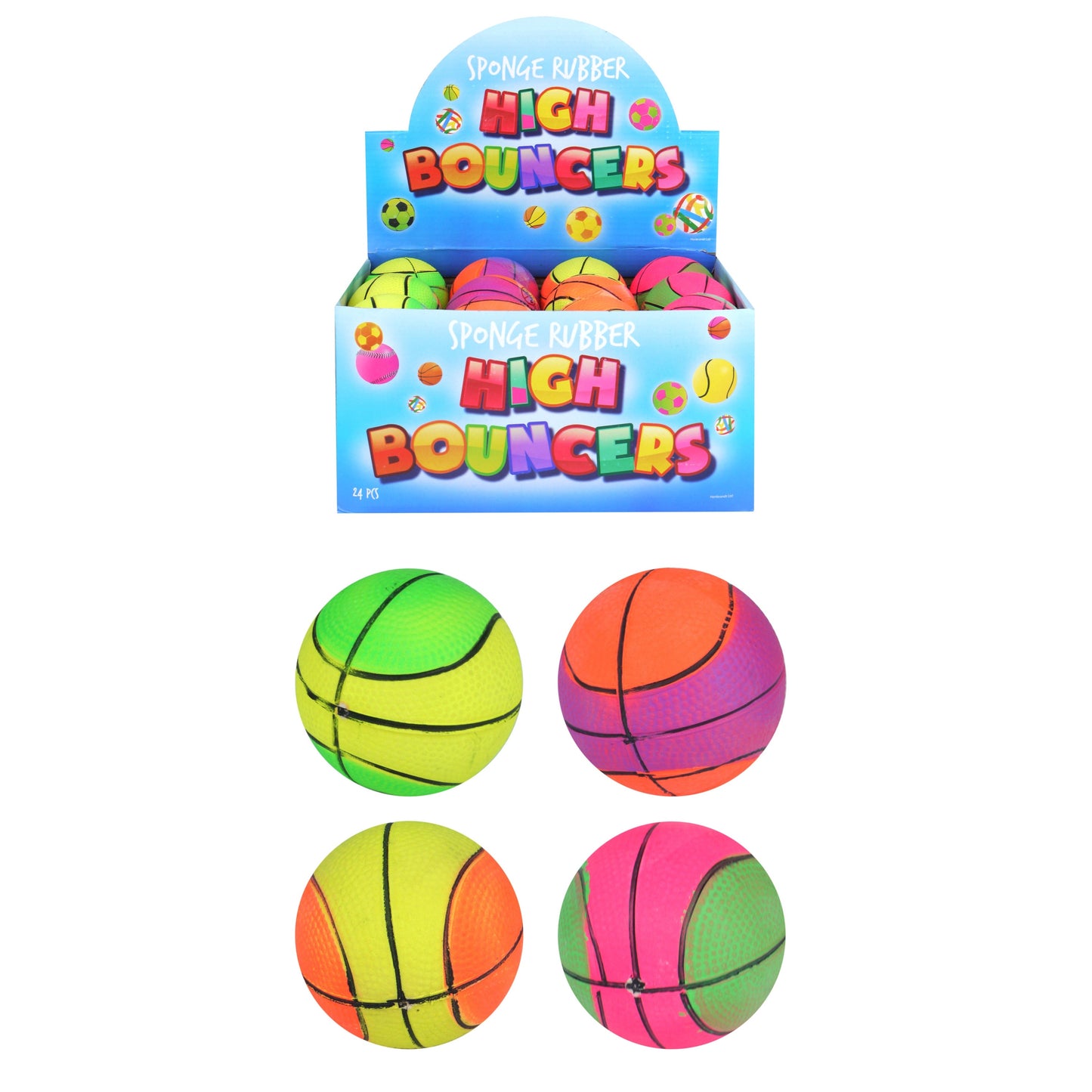 Pack of 24 Ball Basketball 6.2 cm 4 Astd Colours