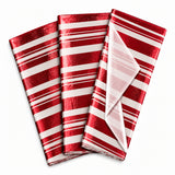 Pack of 5 Modern Stripe Band Design 50 x 70 cm Luxury Red Foil Tissue Sheets - Christmas, Valentines, Anniversary