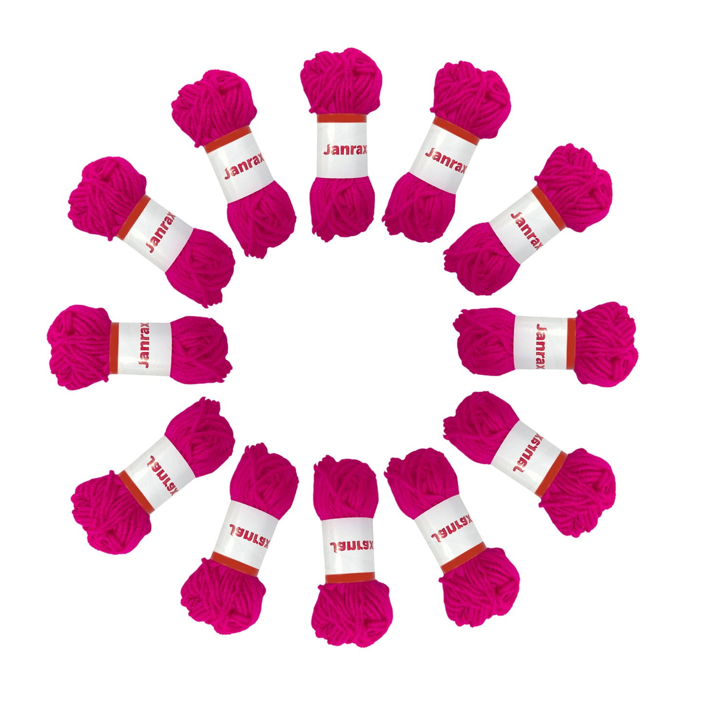 Hot Pink Acrylic Yarn Roll – 10g, 4 Strand 8 Ply Knitting Wool
