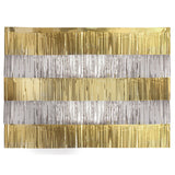 Pack of 5 Modern Christmas Gold & Silver Foil Fringe Garland Photo Backdrop Kit 4 ft
