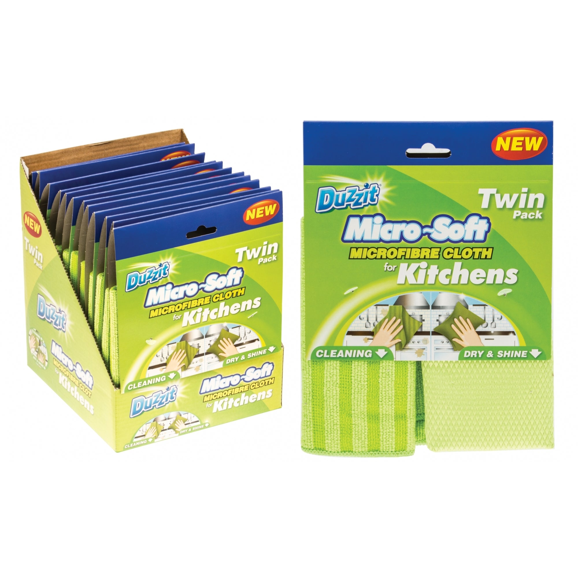Duzzit Micro Soft Kitchen Cloth Twin Pack {DC}