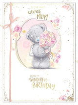 Bear With Bouquet Amazing Mum Handmade Boxed Birthday Card
