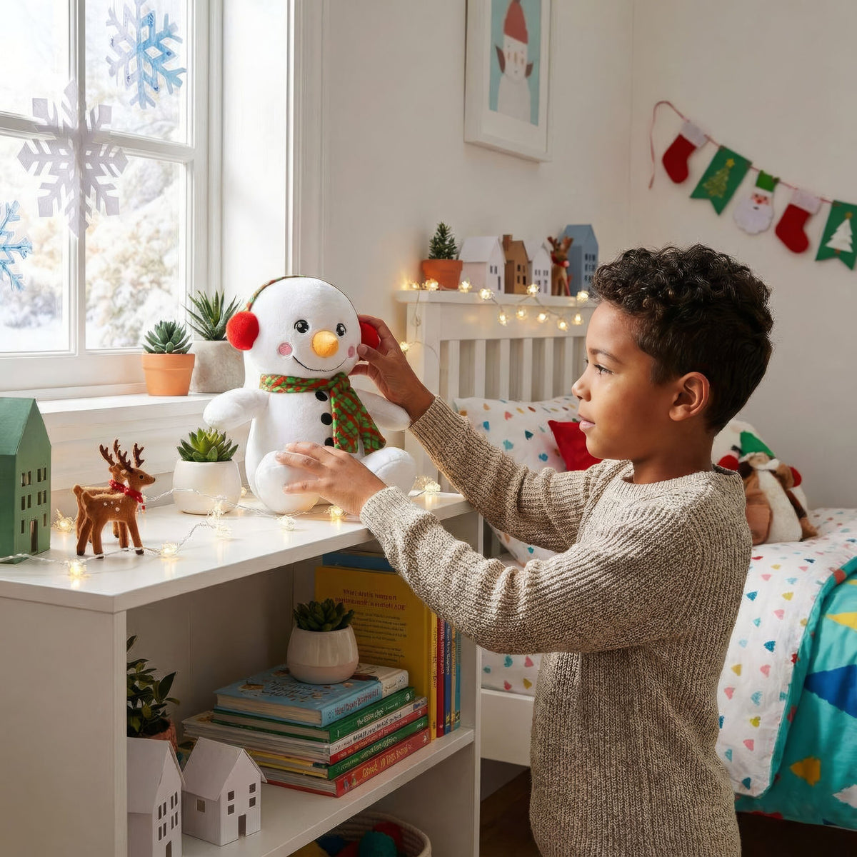 Christmas Snowman in Earmuffs Plushie (23cm)