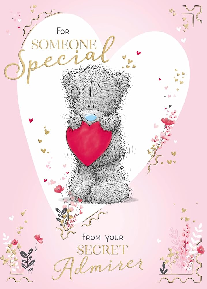 Bear Holding Heart Secret Admirer For Someone Special Valentine's Day Card {DC}