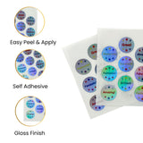 Pack of 18 Cool Holographic Round Labels 24mm
