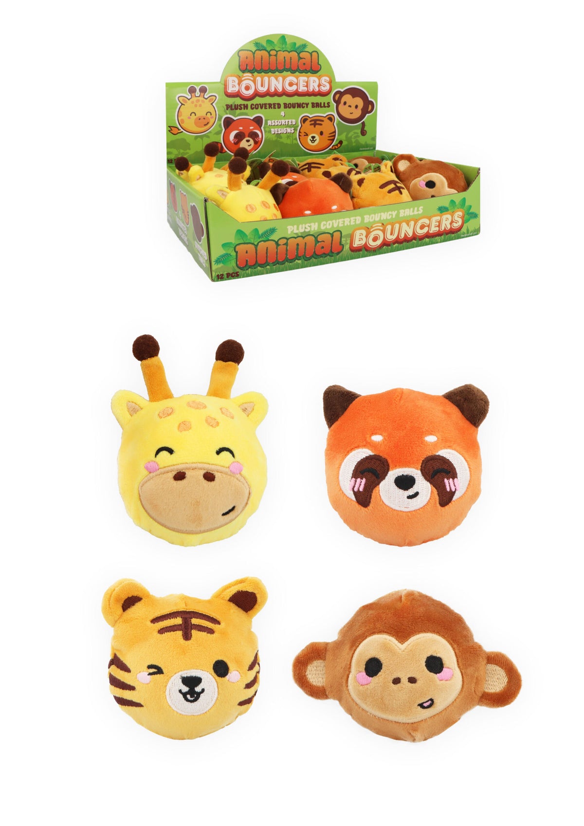 Single Plush Jungle Animal Bouncer - Party Favours Stocking Fillers