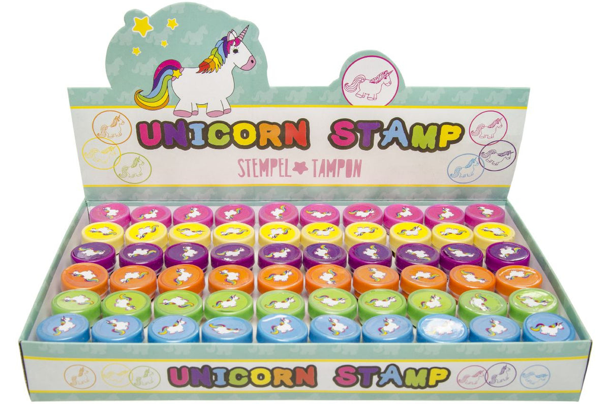 Pack of 12 Unicorn Stamps - Party Bags Rewards Crafting Activities
