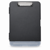 A4 Black Plastic Clipboard Box File With Pencil Holder - Storage Filing Case
