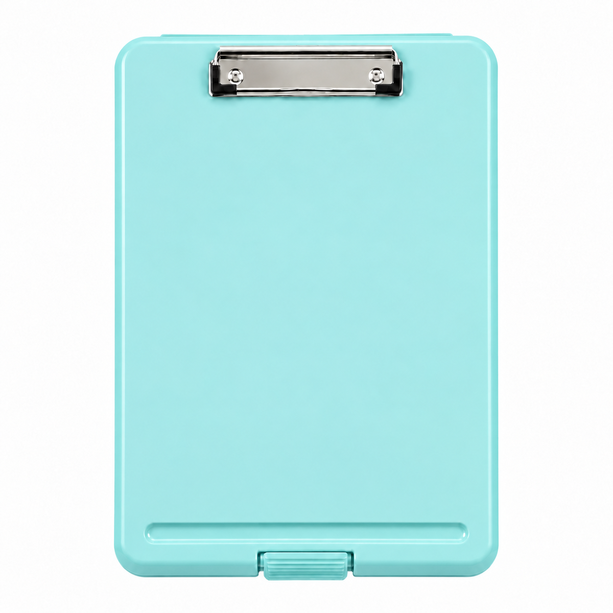 Single A4 Pastel Blue Plastic Clipboard Box File - Storage Filing Case