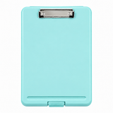 Single A4 Pastel Blue Plastic Clipboard Box File - Storage Filing Case