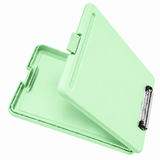 Single A4 Pastel Green Plastic Clipboard Box File - Storage Filing Case