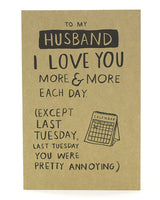 Husband Birthday Card Funny Card