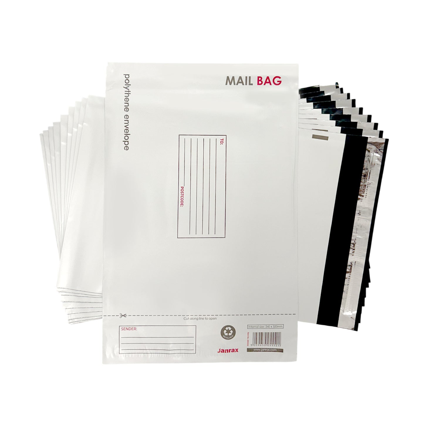 Pack of 10 Medium Polythene Mailing Bags 24x32cm – Secure Peel & Seal Envelopes