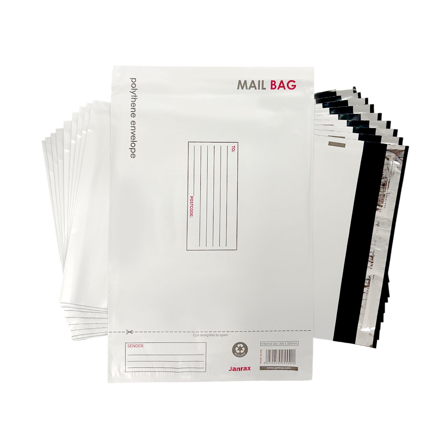 Pack of 10 Medium Polythene Mailing Bags 24x32cm – Secure Peel & Seal Envelopes