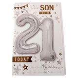 To a Special son You're 21 Balloon Boutique Greeting Card