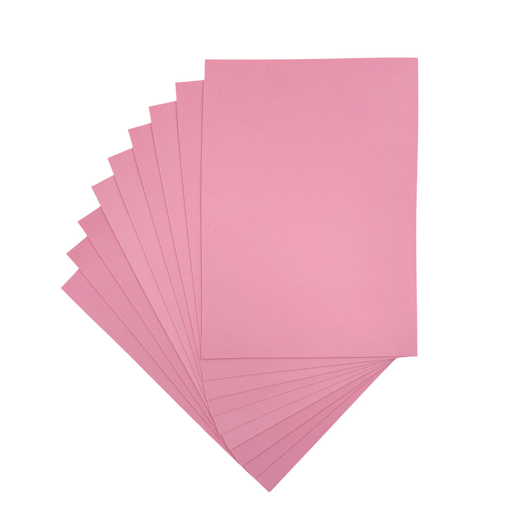 Pack of 10 A4 Pastel Pink Coloured EVA Foam Sheets