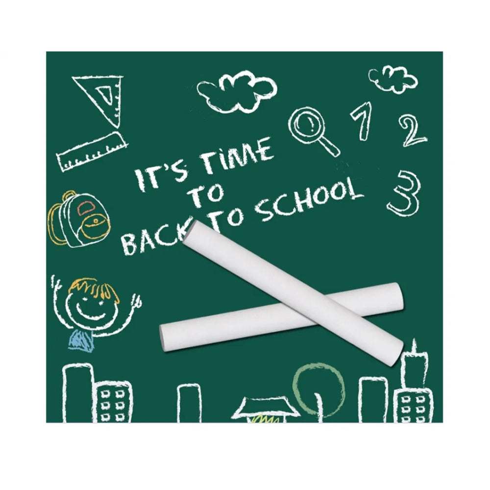 Box of 12 White Chalk Sticks - Blackboard