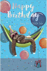 Party Sloth in a Hammock Belated Birthday Card