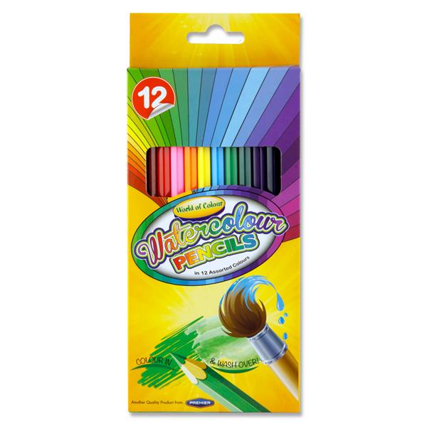 Pack of 12 Watercolour Colouring Pencils by World of Colour {DC}