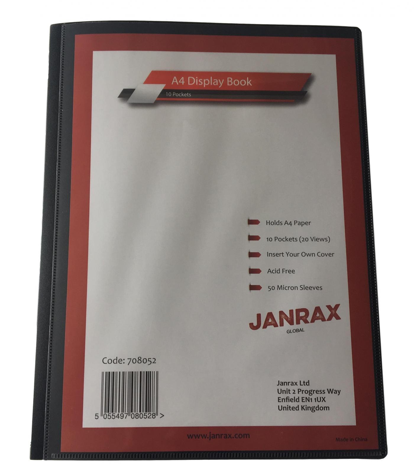 Janrax A4 Presentation Display Book 10 Pockets (20 Views)