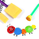 Pack of 11 Assorted Size Plastic Sponge Artist Brushes