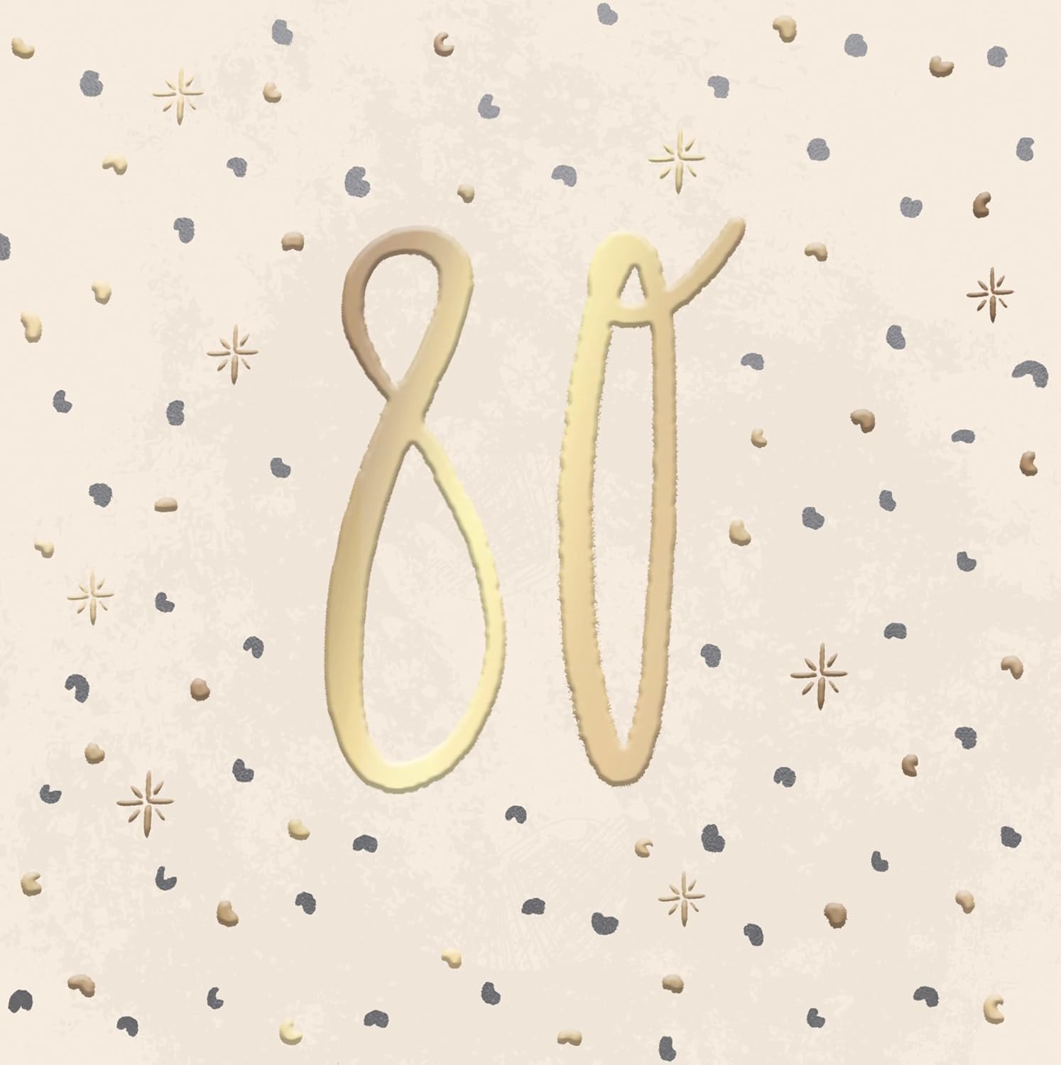 Dots Design Contemporary Luxury Foiled 80th Birthday Card