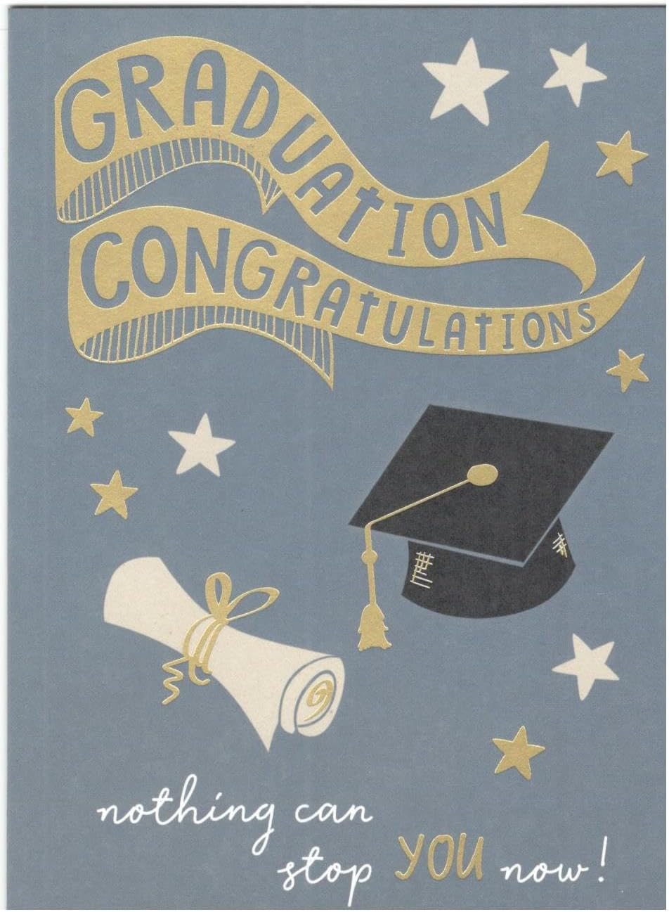 Certificate & Motar Board Hat Graduation Congratulations Card