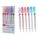 Pack of 6 Double Headed Linear Curved Highlighters