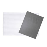 Janrax 9x7" Grey 80 Page Feint Ruled with Margin Exercise Book WF Paper with 225gsm Manilla Cover