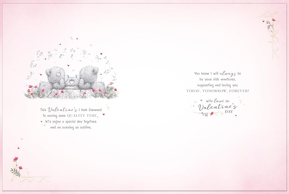 Bears Sat On Log Amazing Husband Luxury Boxed Handmade Valentine's Day Card {DC}
