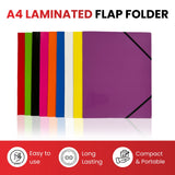 Janrax A4 Red Laminated Card 3 Flap Folder with Elastic Closure
