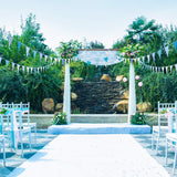 JA004 Blue Vintage Print Bunting 10m with 20 Pennants