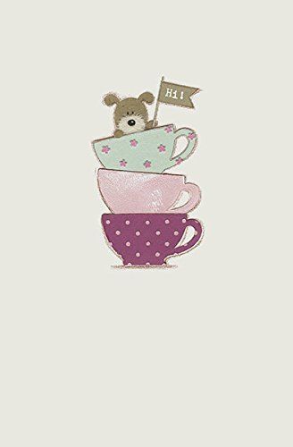 Lots Of Woof On Tea Cup Cute Greeting Card 