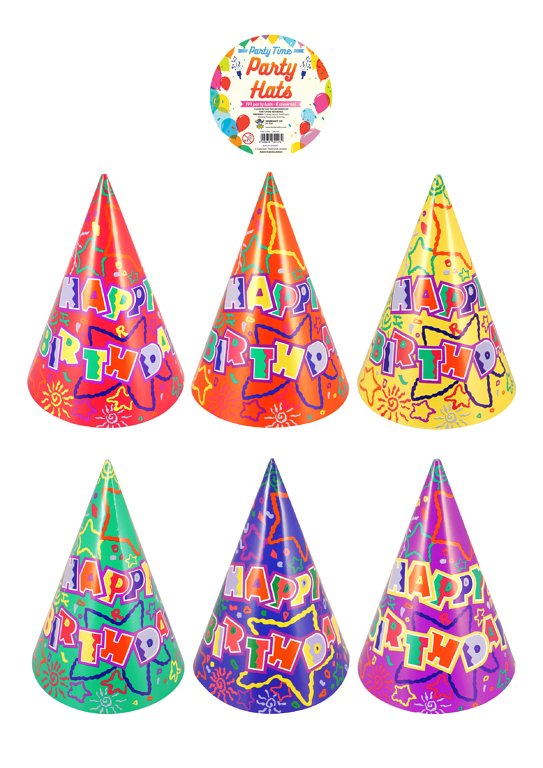 16.5cm Hat Cone Happy Birthday 16.5cm {DC}